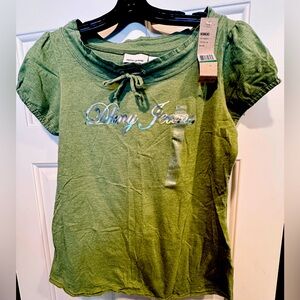 NWT, size L, DKNY Women's Olive Green Short Sleeve Tee
